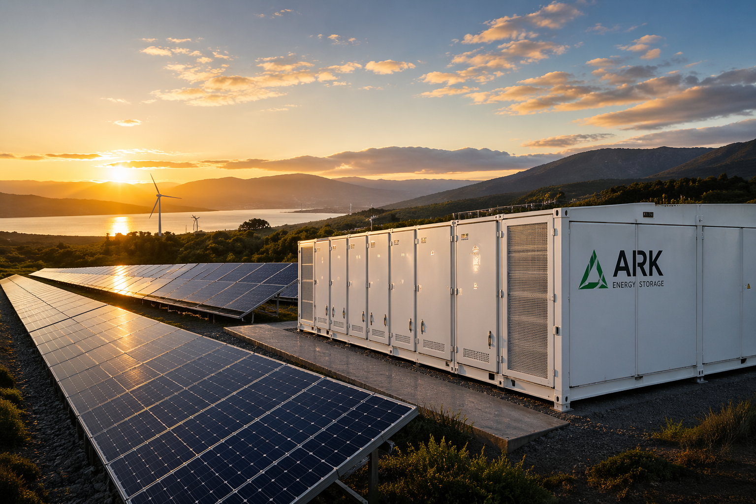 Solar PV farm and battery energy storage system representing ARK Engineering